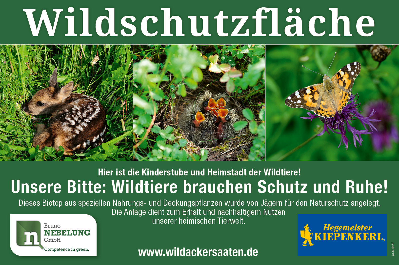 Kiepenkerl Werbeschild Wildschutzfläche Kiepenkerl Werbeschild Wildschutzfläche