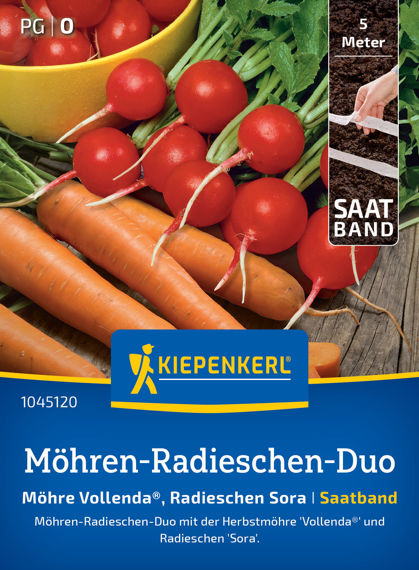 Möhren-Radieschen-Duo Möhre Vollenda®, Radieschen Sora, Saatband Möhren-Radieschen-Duo Möhre Vollenda®, Radieschen Sora, Saatband