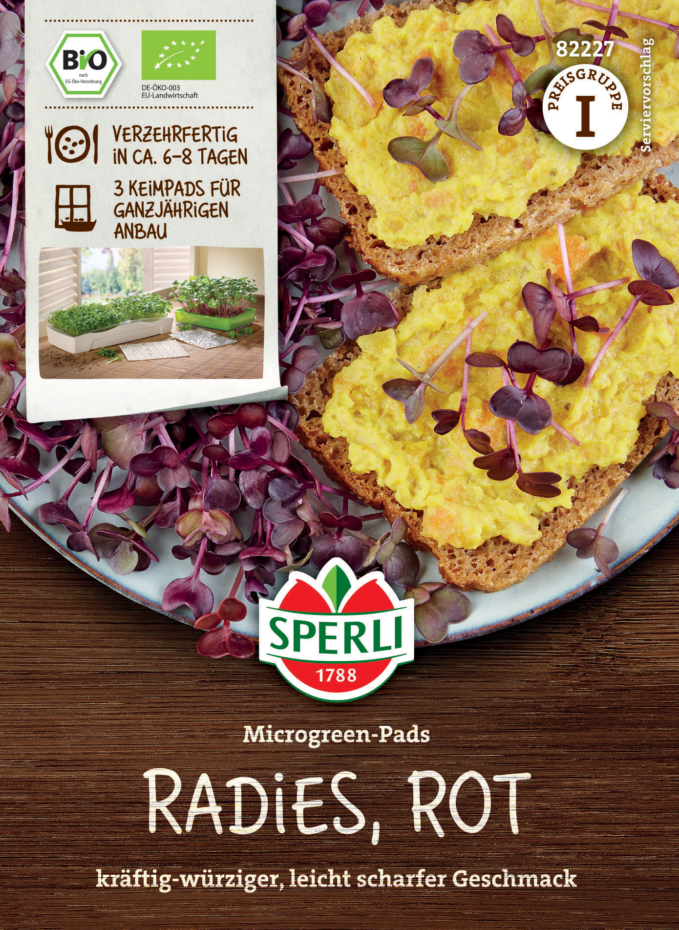 BIO Microgreen-Pads Radieschen, rot, Nachfüllpad