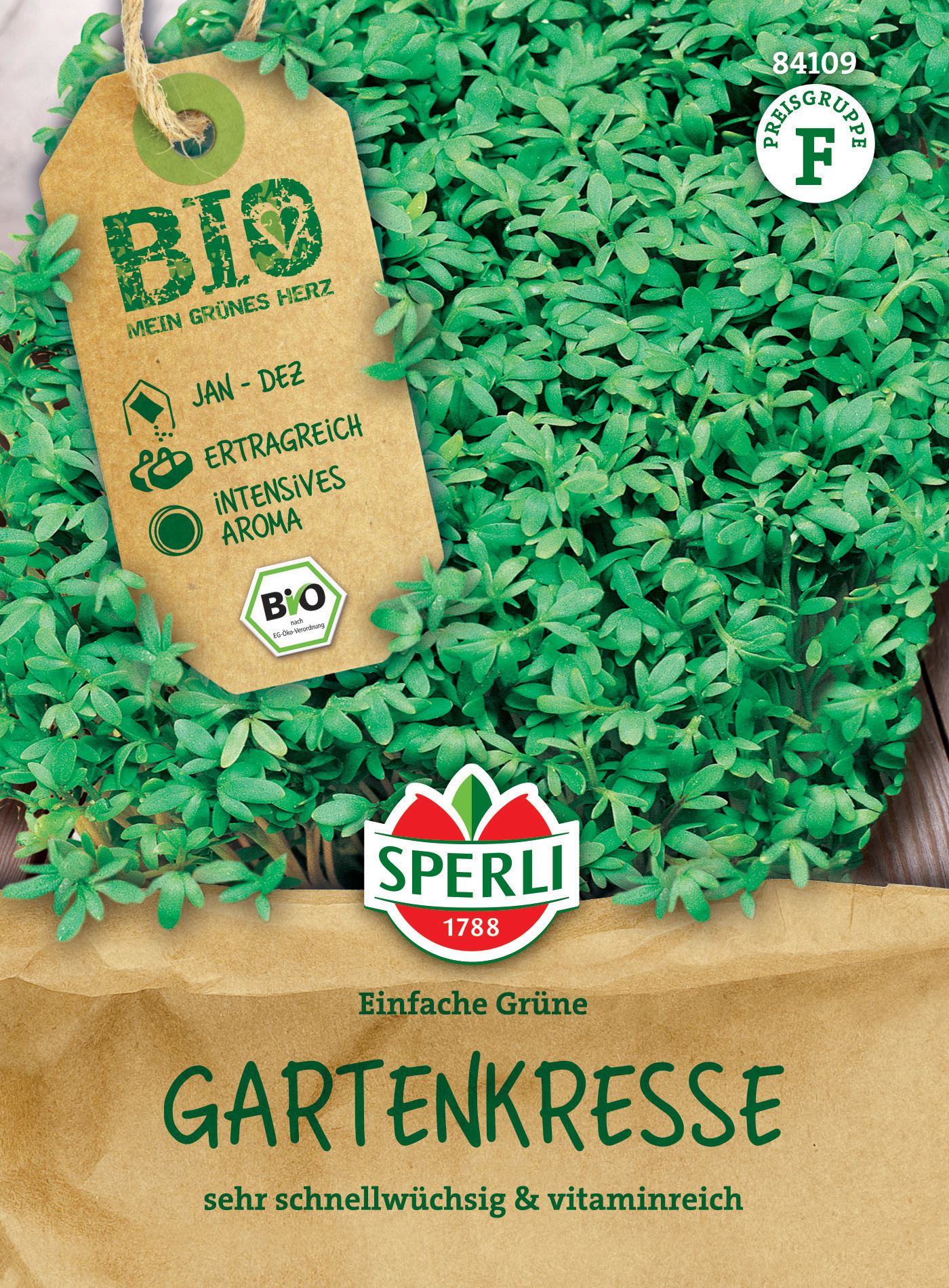 BIO Gartenkresse Einfache Grüne BIO Gartenkresse Einfache Grüne
