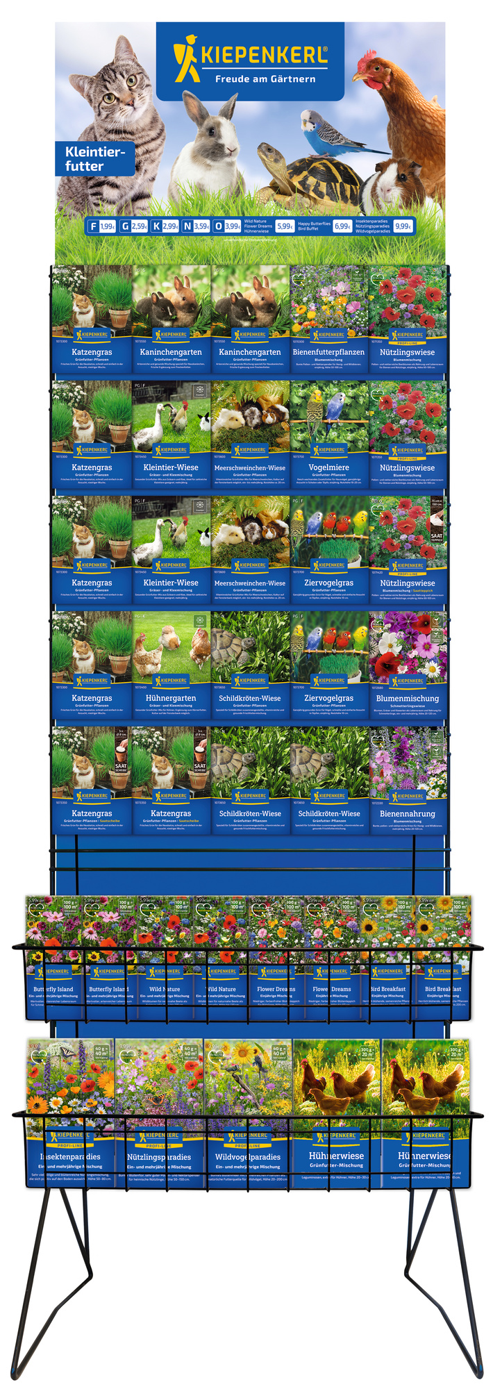 2026 - Frühjahr - Kiepenkerl-Saatgut-Themenständer Kleintierfuttersaaten