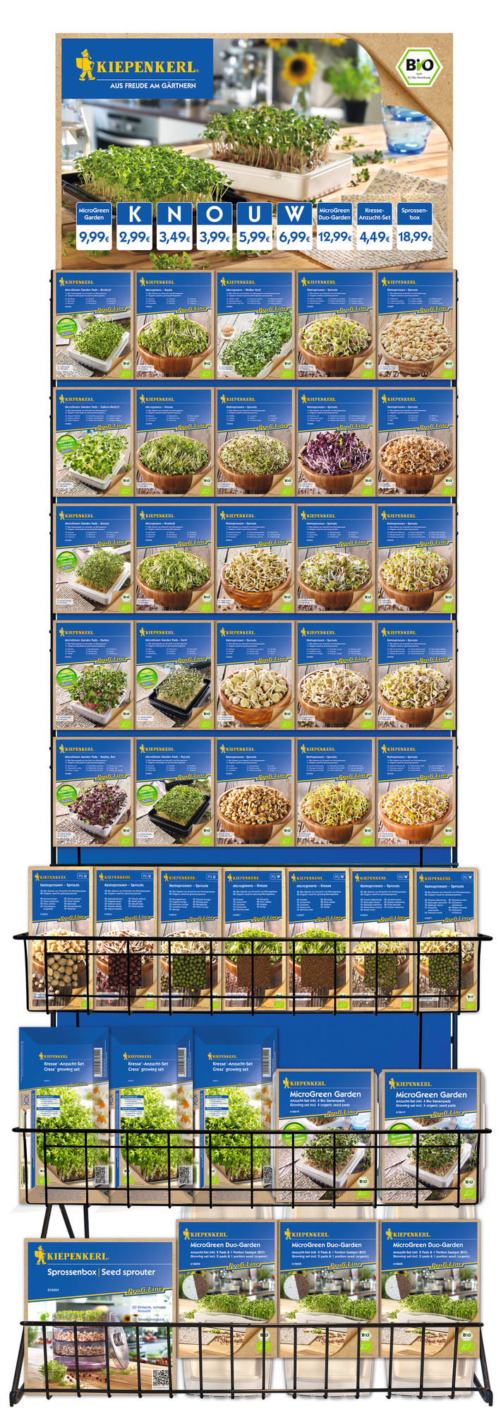 2026 - Frühjahr - Themenständer Kiepenkerl Keimsprossen + Microgreen-Pads + Anzuchtsgefäße 2026 - Frühjahr - Themenständer Kiepenkerl Keimsprossen + Microgreen-Pads + Anzuchtsgefäße