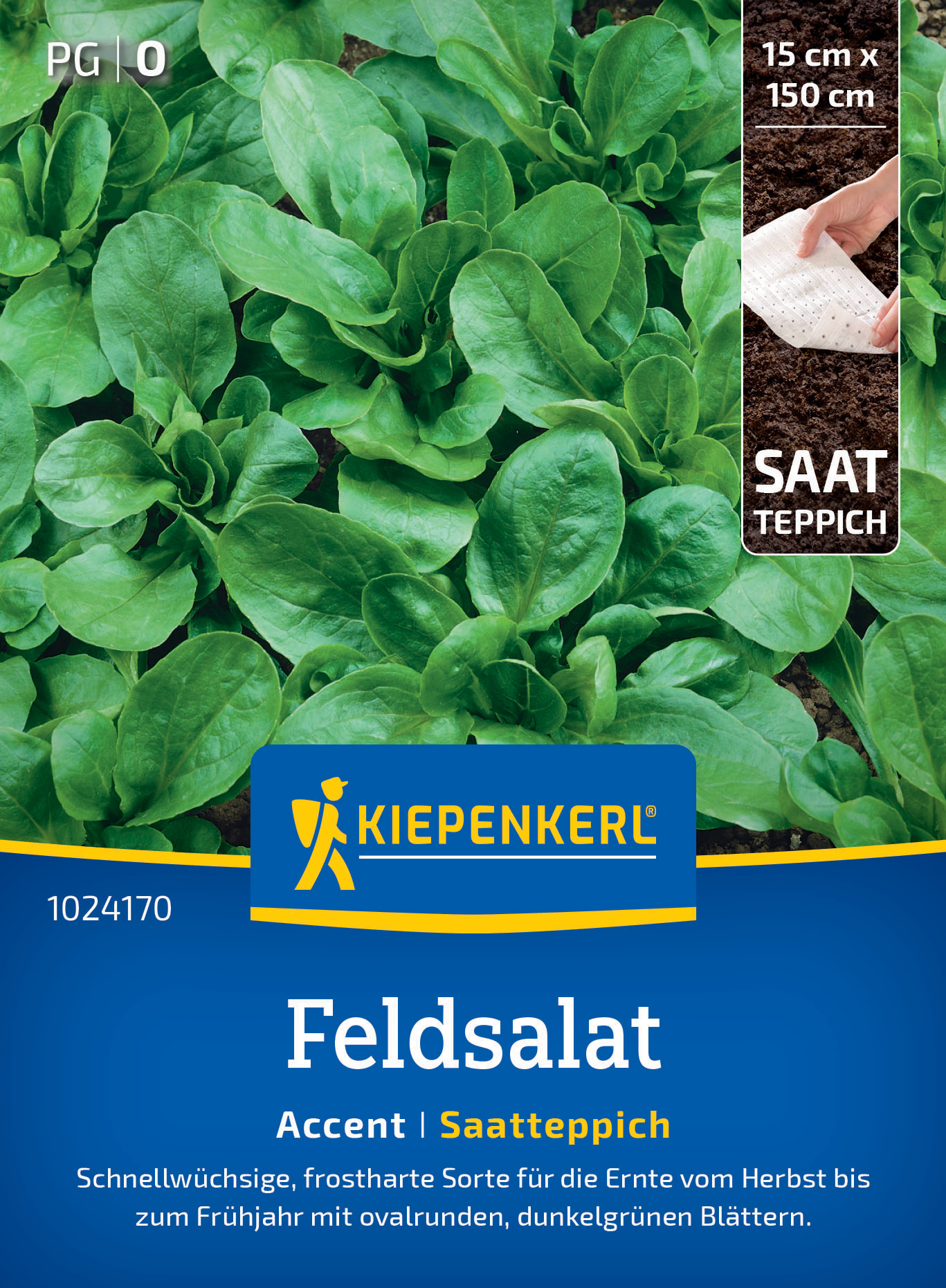 Feldsalat Accent, Saatteppich Feldsalat Accent, Saatteppich