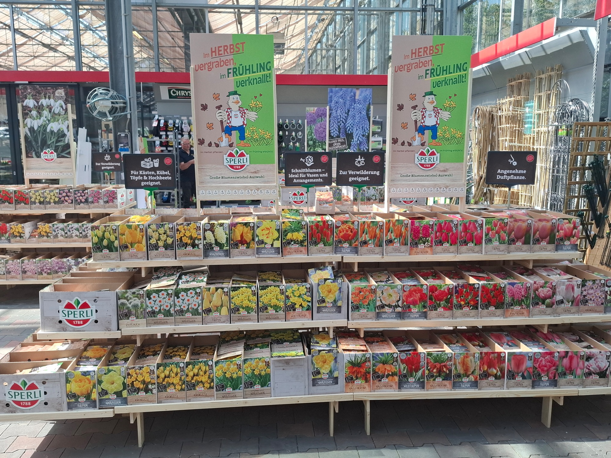 Sperli-Topper – Hochformat für Tribüne – „Im Herbst vergraben, im Frühling verknallt!“