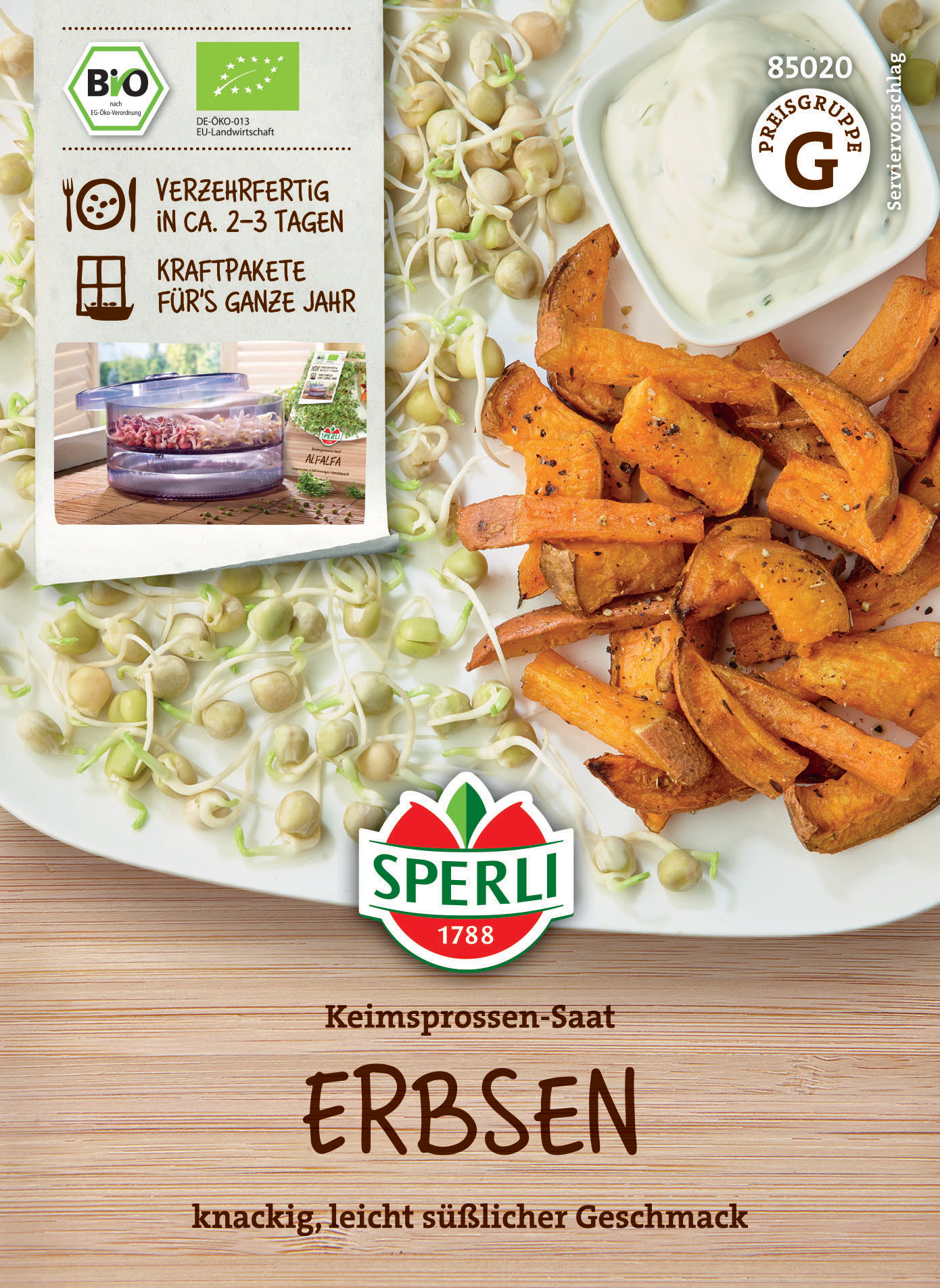 BIO Keimsprossen-Saat Erbsen BIO Keimsprossen-Saat Erbsen