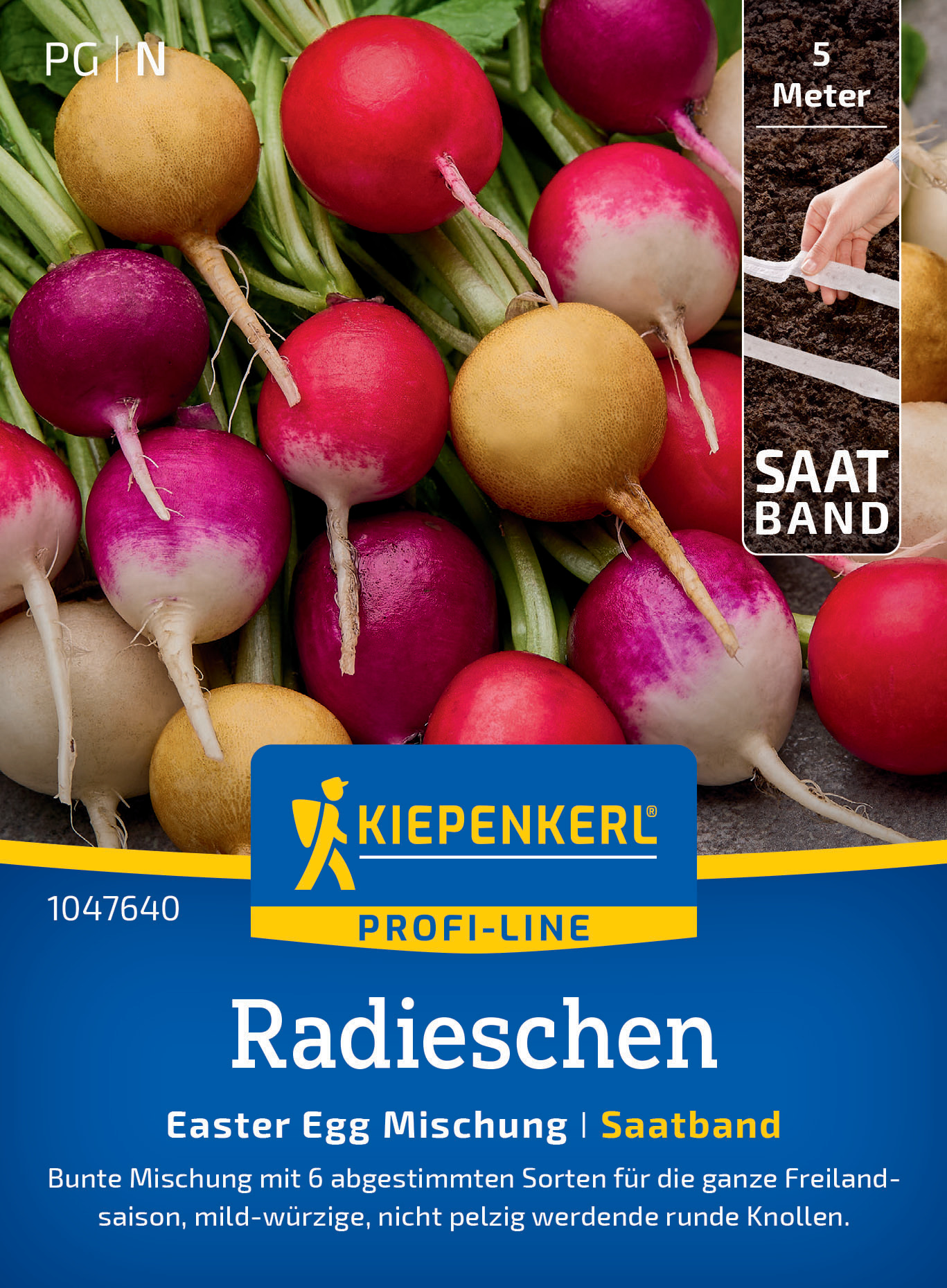 Radieschen Egg Mischung, Saatband