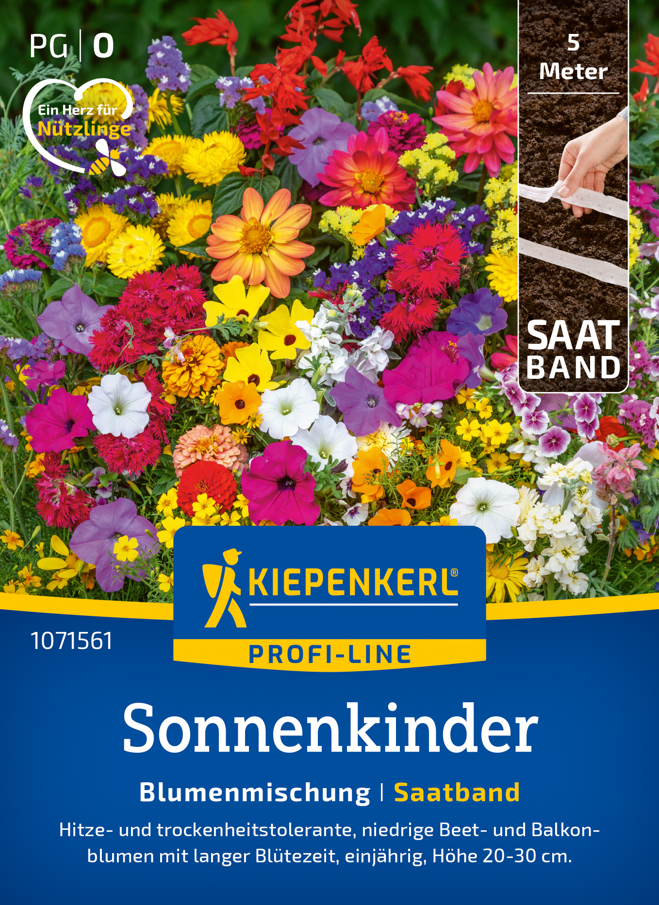 Blumenmischung Pflegeleichte Sonnenkinder, Saatband Blumenmischung Pflegeleichte Sonnenkinder, Saatband