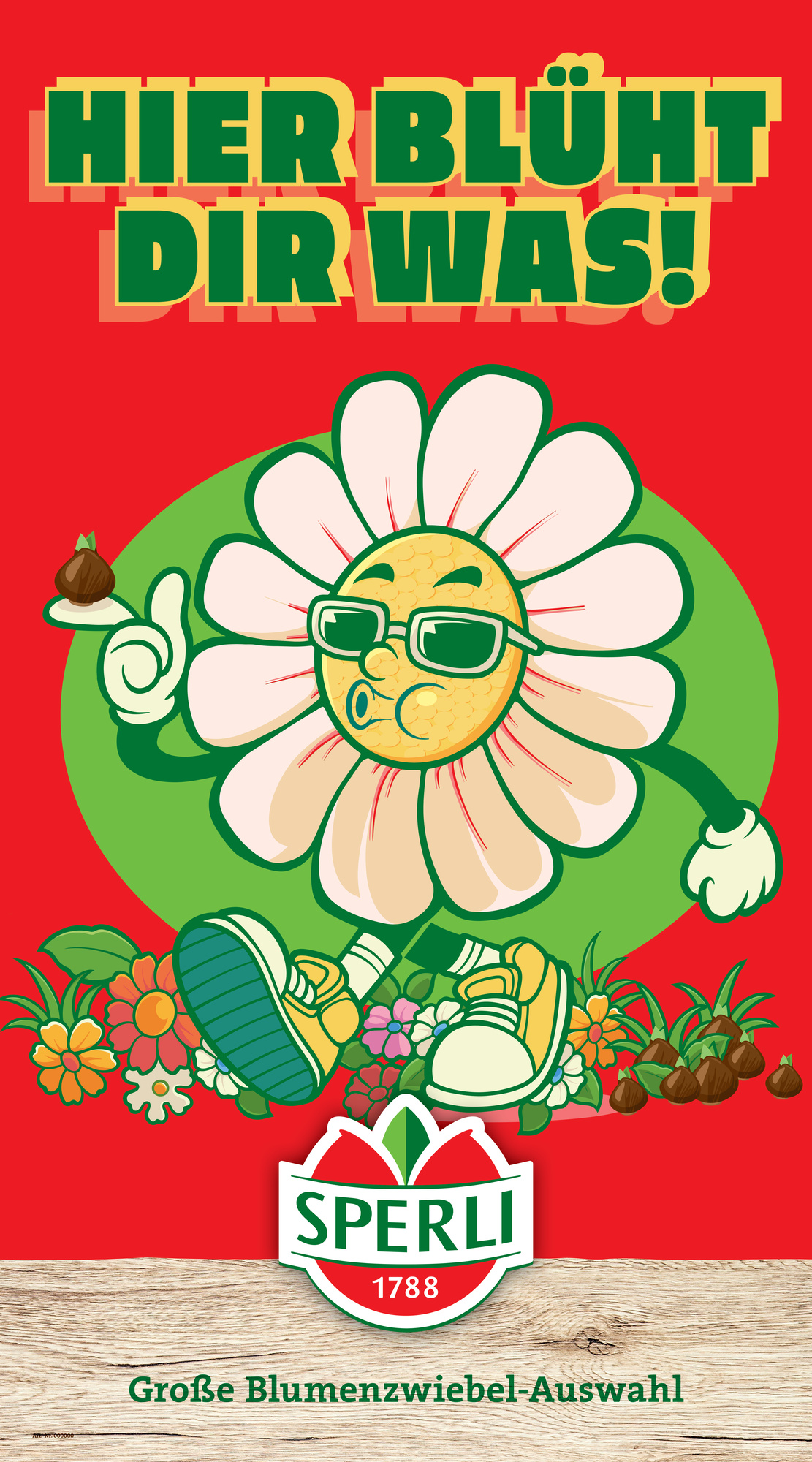 Sperli-Kom.-Konzept Frühjahr - Topper hochkant Dahlien-Blüte - Größe 50x90cm