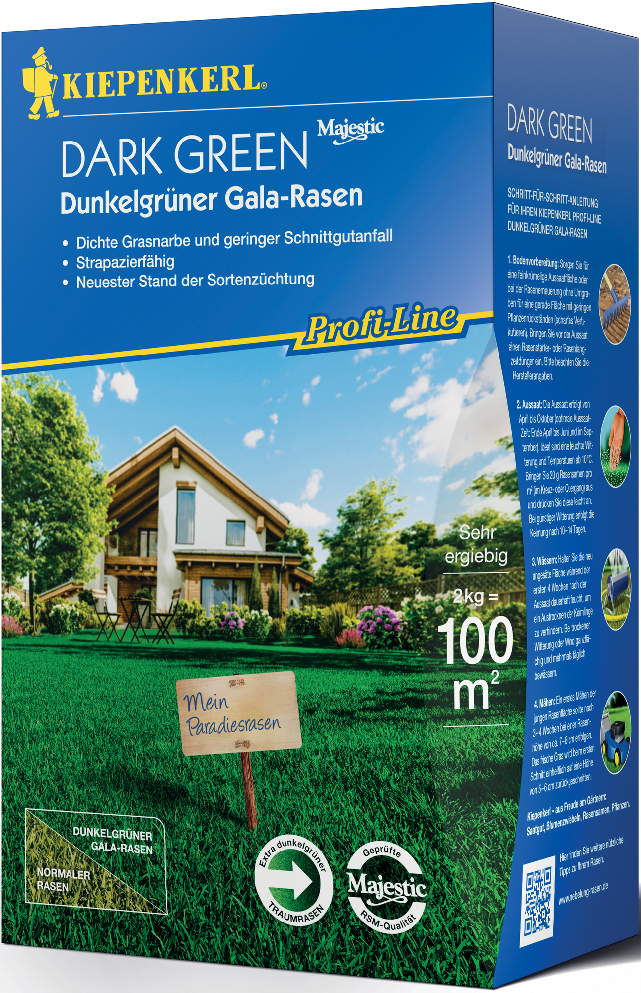 Profi-Line Dark Green Dunkelgrüner Gala-Rasen, 2 kg Profi-Line Dark Green Dunkelgrüner Gala-Rasen, 2 kg