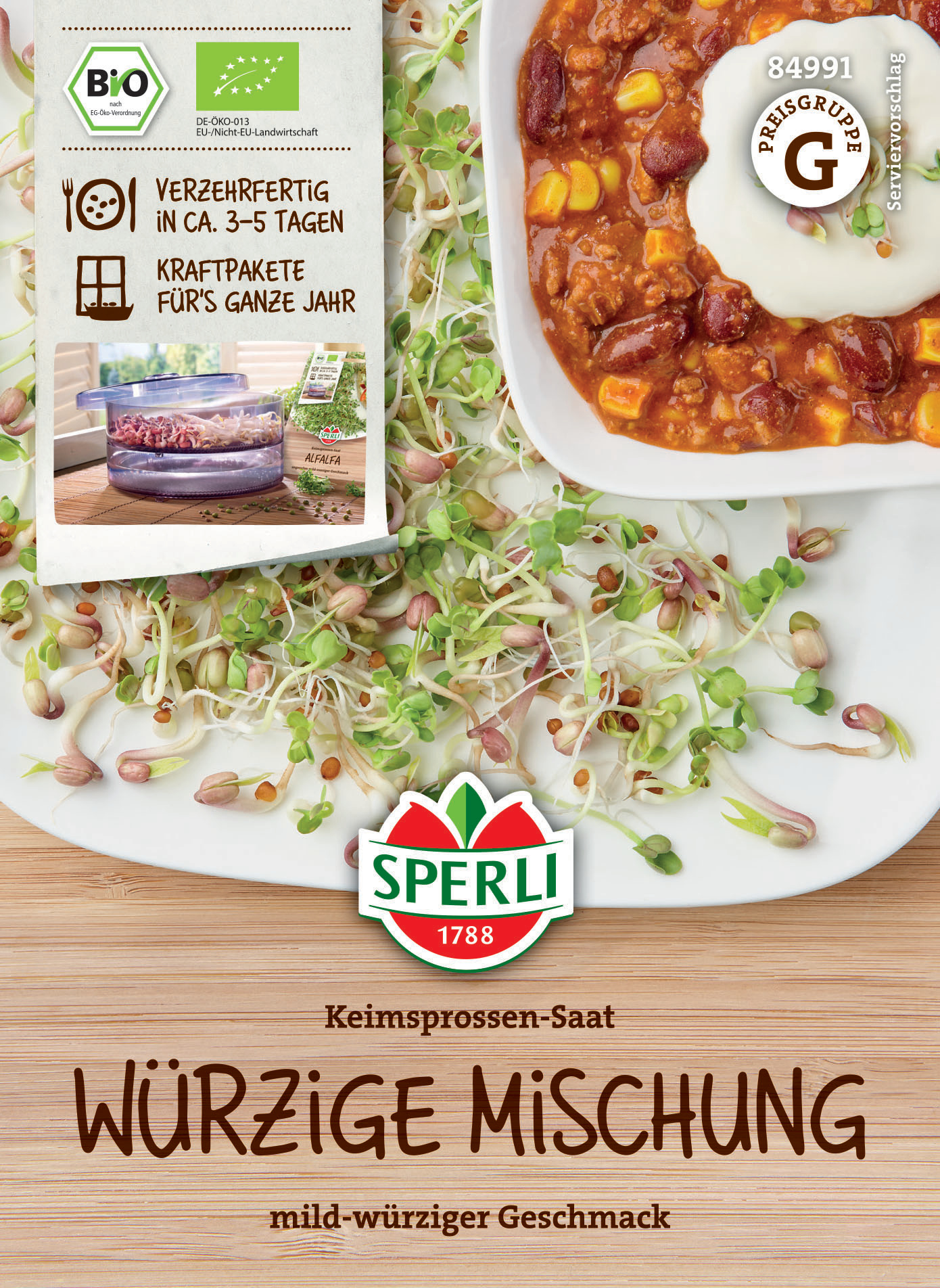 BIO Keimsprossen-Saat Würzige Mischung BIO Keimsprossen-Saat Würzige Mischung