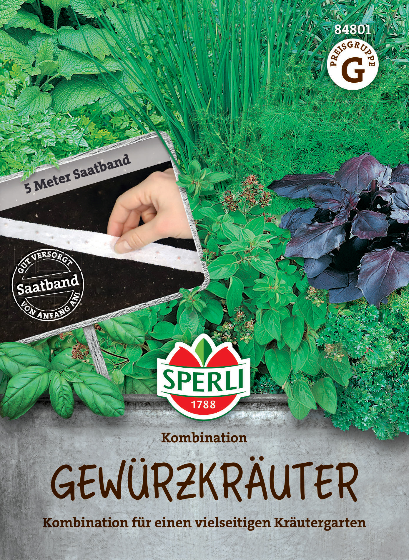 Gewürzkräuter Kombination, Saatband Gewürzkräuter Kombination, Saatband