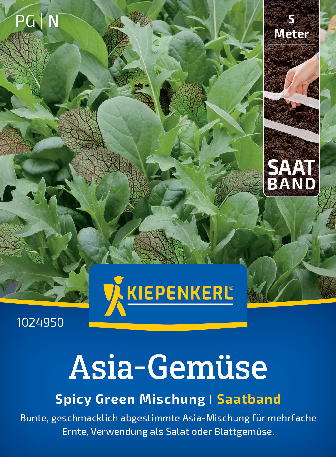 Salat Asia Spicy Green Mischung, Saatband